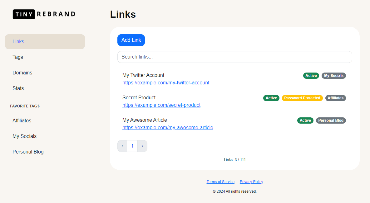Tiny Rebrand Dashboard Preview